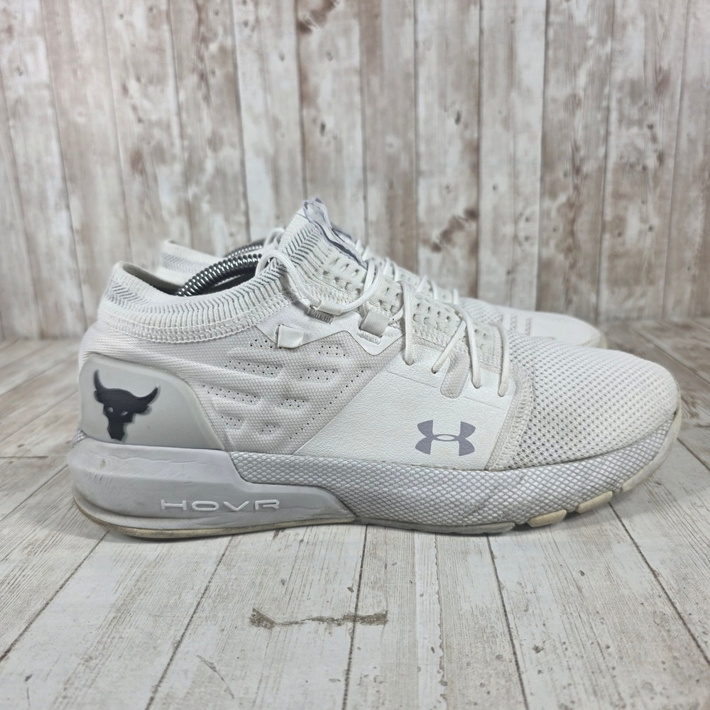 Under Armour Project Rock 5 White HOVR Training‎ Gym Shoes Women's Size 9